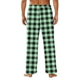thumbnail image 5 of DENGDENG Christmas Pj Bottoms Buffalo Plaid Fall Flannel Fleece Pajama Pants Baggy Lounge Fuzzy Sleepwear Pants Soft Straight Leg Drawstring Cute Funny Pajamas with Pockets Green L, 5 of 6