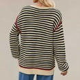 thumbnail image 4 of FDGIU Women's Chunky Knit Sweater Warm Pullover Crewneck Sweater 2025, Oversized Loose Striped Top, Casual Fall Fashion Cozy Tunic, 4 of 6