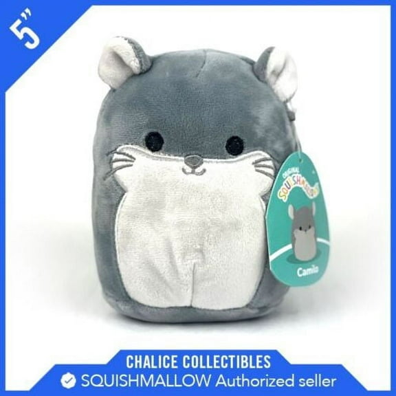 Squishmallows Kellytoy Plush Exotic Animal Camilo the Chinchilla 5" NWT