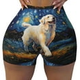 thumbnail image 2 of Uemuo Vintage Starry Sky Labrador Pattern Women Workout Impact Shorts Scrunch Butt Lifting Gym Shorts Seamless Booty Biker Shorts-Small, 2 of 8