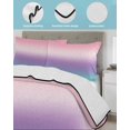 thumbnail image 4 of Pink Purple Teal Ombre Cream Twin XL Size Down Alternative Comforter,Lightweight Comforter Quilt Bedding Set with Pillow Shams Modern Abstract Art Aesthetics Bed Comforter Duvet Insert 68"x98", 4 of 7