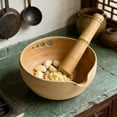 thumbnail image 3 of Birdeem Handmade Ceramic Garlic Grater and Herb Bowl,2-In-1 Kitchen Tool with Built-In Grating Surface for Fresh Garlic and Herbs,Easy To Clean and Store, 3 of 6