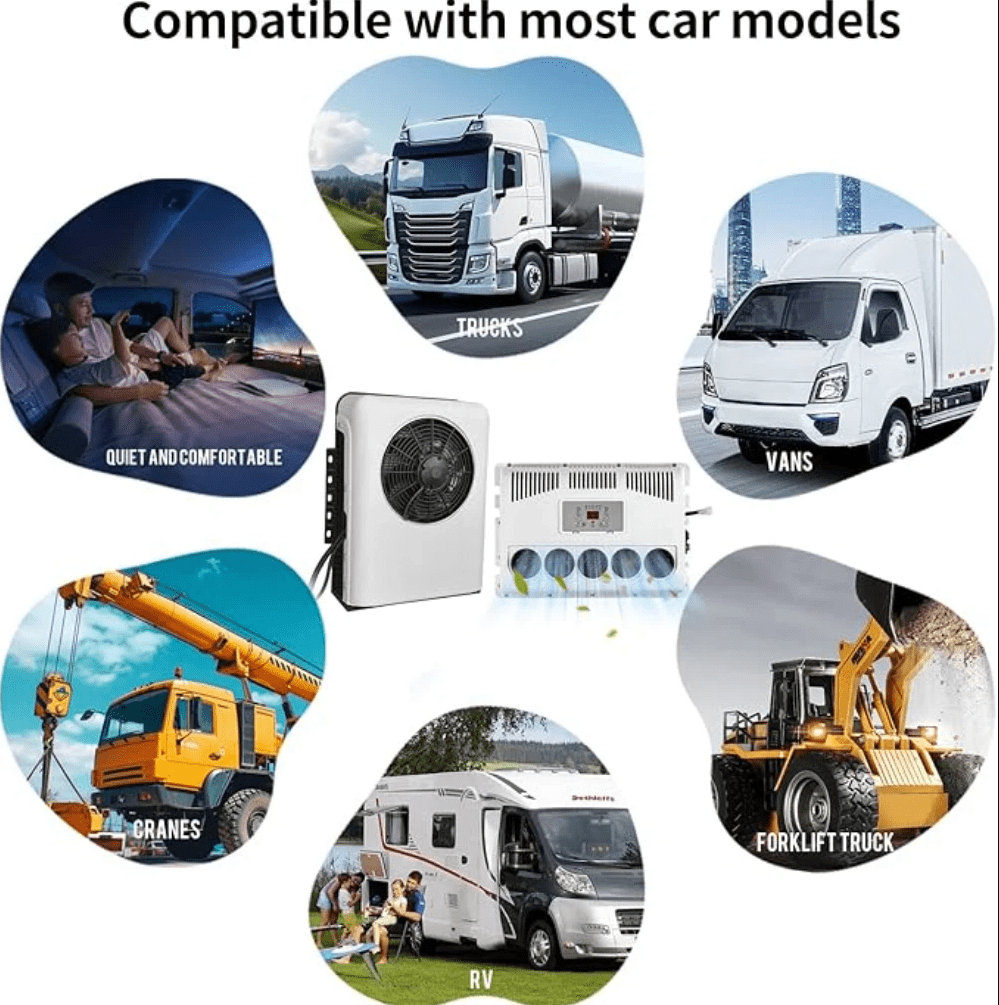 12V Truck Cab Air Conditioner Split ac Kit Universal 12 Volts Electric A/C Unit Fit Cab Truck Bus RV Caravan