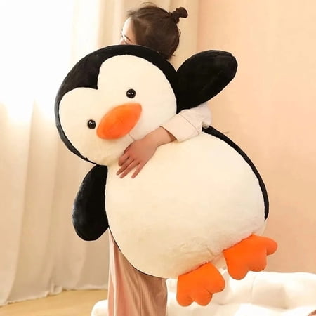Soft Fluffy Penguin Plush Toy Cute Round Antarctic Bird Stuffed Animal Cozy Cuddle Gift & Home Decor for Kids