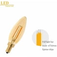thumbnail image 4 of Bombillas de vidrio ámbar de larga duración, bombilla LED de estilo vintage con base E14 y brillo cálido de 2700 K, filamento transparente no regulable, autenticada por la FCC, adecuada para, 4 of 5