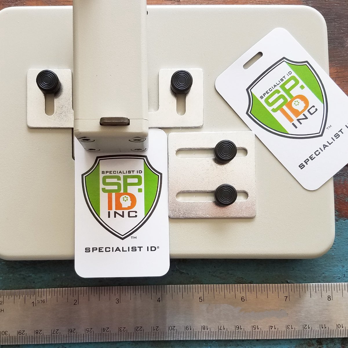 Heavy Duty Table Top Slot Punch for ID Card Badges with Precision Adjustable Top & Side Slide Guides by Specialist ID