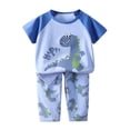 thumbnail image 5 of Hessimy Toddler Boy Summer Outfit Cartoon Print T-shirt Summer Clothes Short Set,Cartoon Fun(Purple,2-3 Years), 5 of 6