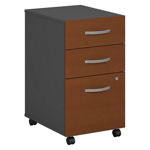 Series C 3 Drawer Assembled Mobile File Cabinet in Auburn Maple