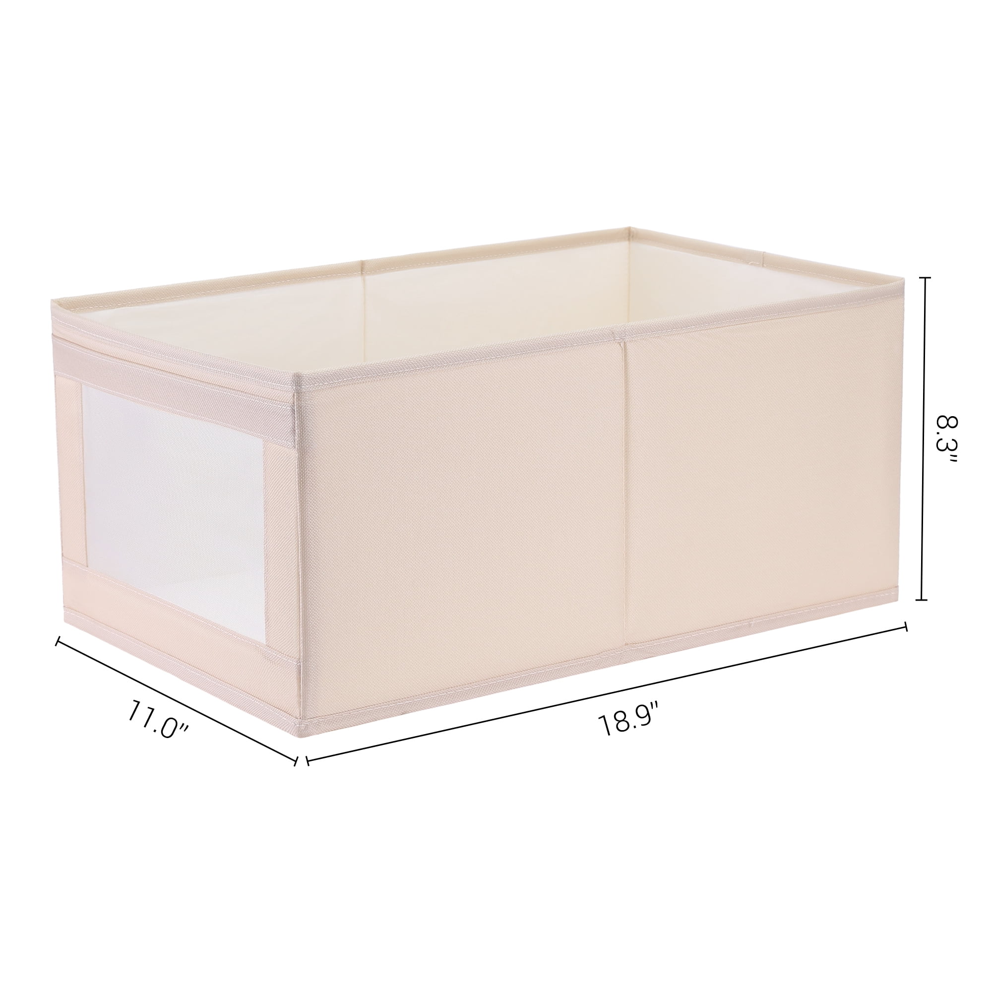 Unique Bargains Fabric Storage Cube Storage Bin Storage Basket Khaki 19*11*8.3in