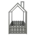 thumbnail image 4 of Twin Size House Bed with Fence Railings House Bed Twin Size Wood Bed Frame with Roof and Fence, 4 of 7