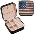 thumbnail image 2 of PU Leather Jewelry Box, Flag United States Travel Jewelry Case Portable Jewelry Organizer Storage Holder Boxes for Women Girls for Necklace Bracelet Earrings Rings, 2 of 7