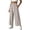 Beige, variant on Linen Pants Women Wide Leg Pants for Women Linen Blend High Waisted Elastic Waist with Bow Decor Casual Loose with Pockets Summer Lightweight Breathable