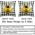 thumbnail image 6 of Honeybee Decorations Pillow Covers Black and White Buffalo Plaid Couch Cover 20 x 20 Spring Summer Throw Pillows Case Set of 2 Bees Home Decor for Indoor Living Room Bed, 6 of 8