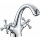 thumbnail image 1 of Grifo monomando para lavabo tradicional victoriano vintage con doble mango en cruz cromado, 1 of 5
