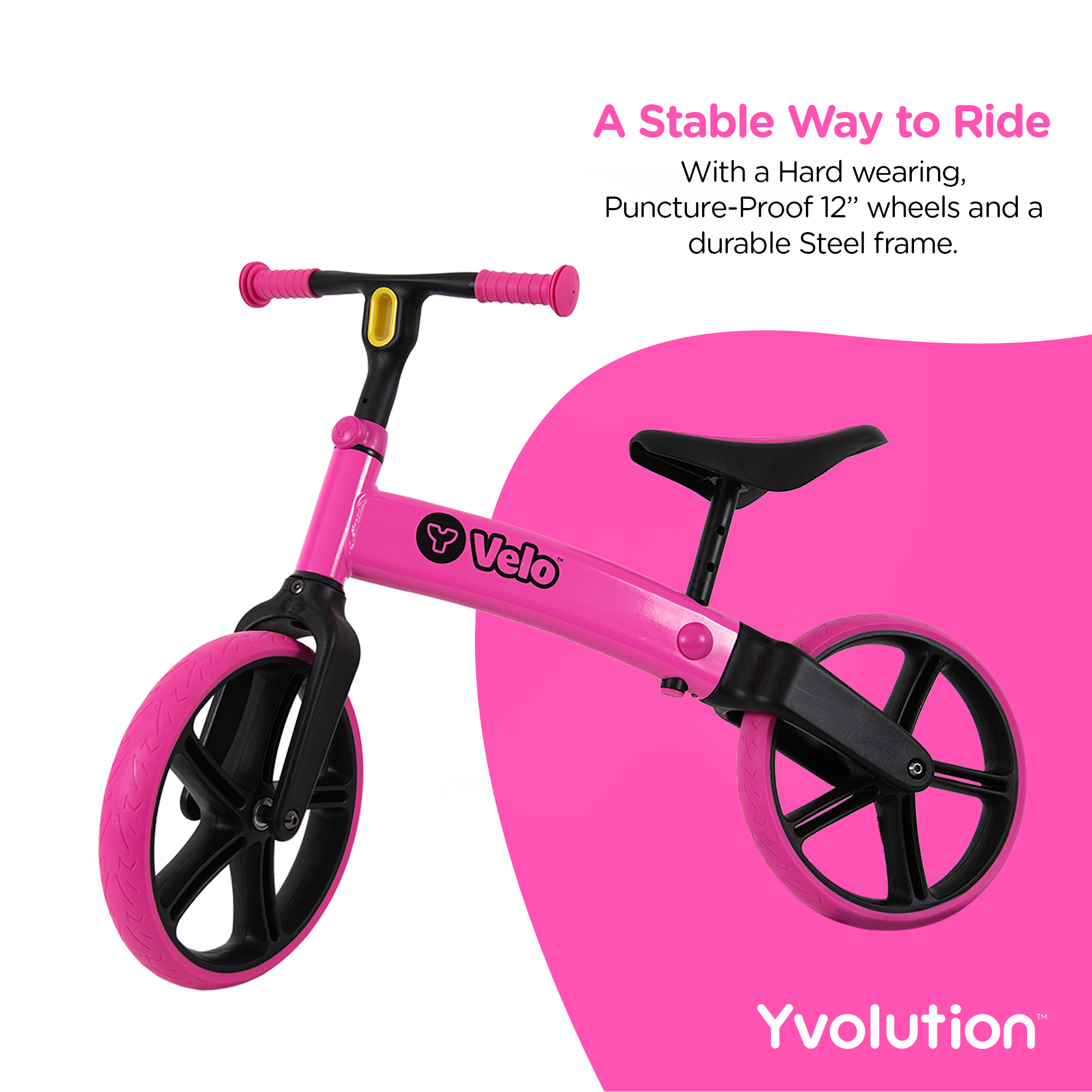 Yvolution Y Velo Balance Bike, 12-Inch, Ages 3-5, Pink photo 4
