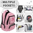 thumbnail image 6 of Yspwyqan Kids Backpack for School, Girls Casual Daypack with Adjustable Straps, Pink Polka Dot Bow Front Pocket Large Capacity Backpack for Travel Hiking, 6 of 7