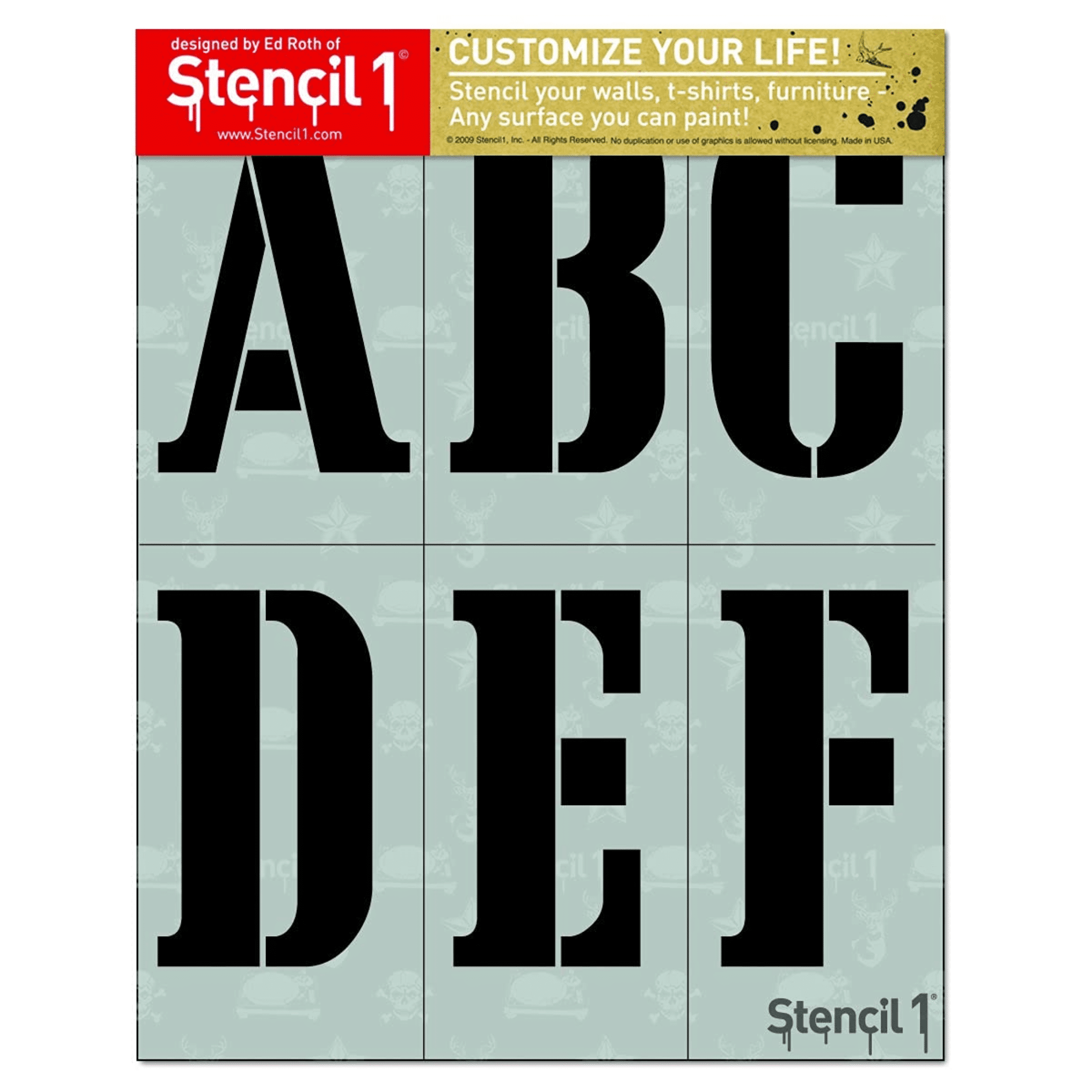 Stencil1 Cargo Font Stencils - 4" Art Stencils