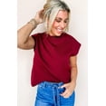 thumbnail image 5 of Women's Racing Red Solid Color Crew Neck Knit Cap Sleeve Sweater – Casual Daily Wear Essential, XL, 5 of 7