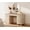 Light Oak, variant on 58" Wooden Vanity Desk with Drawers and Cabinet, Modern Makeup Charging Table with Storage for Bedroom, Oak Brown