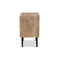 thumbnail image 4 of Calida Mid-Century Modern Whitewashed Natural Brown Finished Wood and Rattan 2-Drawer Nightstand, 4 of 5