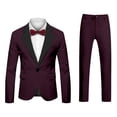 thumbnail image 4 of Fgnfyis Men's Suits for Events Parties Weddings and Everyday Wear Slim Fit with Stylish Neckline Design Versatile Year Round Attire for Modern Men Trousers Sets M, 4 of 5