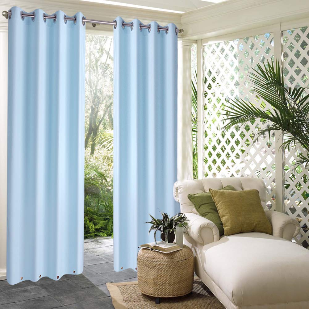 Tab Top Outdoor Curtain Drape Blackout UV Ray Protected Waterproof Panel 50*108/"