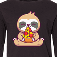 thumbnail image 4 of Inktastic Sloth Pizza Long Sleeve Youth T-Shirt, 4 of 5