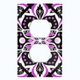 thumbnail image 2 of Metal Light Switch Plate Cover Purple Black Mandala Flower Tile Pattern MDL043, 2 of 13