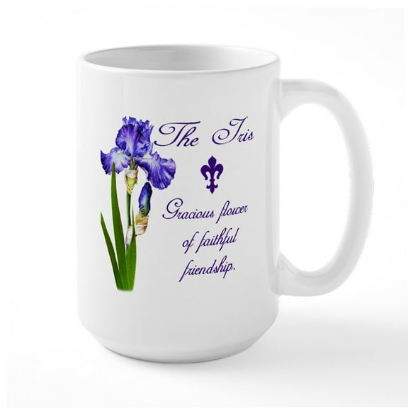 CafePress - Purple Iris Large Mug - 15 oz Ceramic Large White Novelty Mug