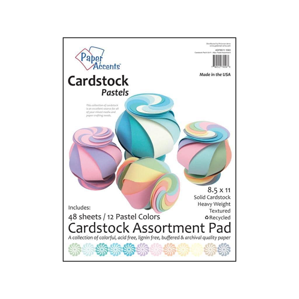 Paper Accents Cardstock Pad 8.5"x 11" Pastels Assortment 48pc