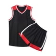 thumbnail image 3 of YUEHUA Kids Basketball Jersey Tank Top Shorts Set Sleeveless 2 Piece Summer Athletic Outfit Breathable Sport Playwear For Toddler Little Boys, 3 of 5
