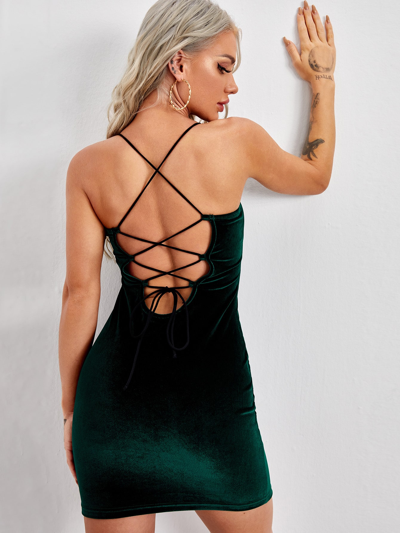 Open back lace up dress Outlet