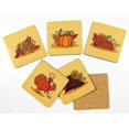 thumbnail image 2 of Inkdotpot Set of 6 Drink Coasters Easy Clean 4-inch SquareCoastersCork Base,Reusable,Autumn, 2 of 8