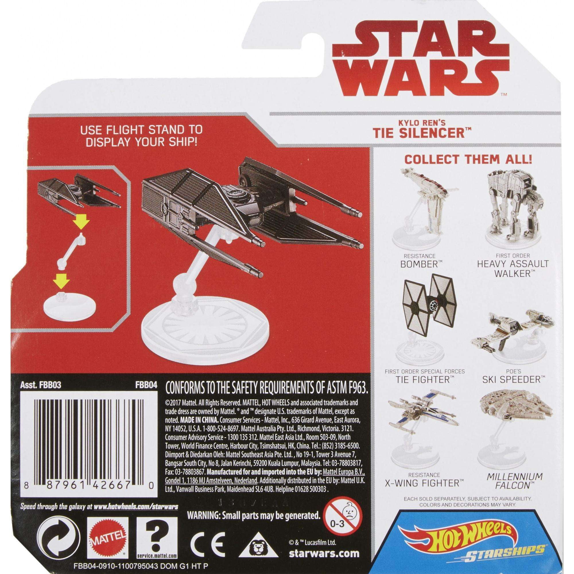 Hot Wheels Star Wars: The Last Jedi Kylo Ren's TIE Silencer, Starship