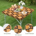 thumbnail image 4 of Checkered Pumpkin Halloween Pattern Square Fitted Tablecloth with Elastic Edge,Square Table Cover,Washable Elastic Table Cover for Home Kitchen Party Decor 36"x36", 4 of 6