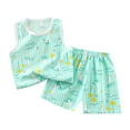 thumbnail image 1 of Odeerbi 1-11 Años Niños Niñas Pijama de Verano de Algodón de Manga Larga Conjunto de Pantalones Con Estampado Suave Ropa de Dormir Conjuntos de Pijama de Dos Piezas, 1 of 4