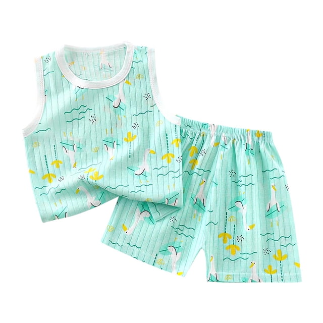 Odeerbi 1-11 Años Niños Niñas Pijama de Verano de Algodón de Manga Larga Conjunto de Pantalones Con Estampado Suave Ropa de Dormir Conjuntos de Pijama de Dos Piezas