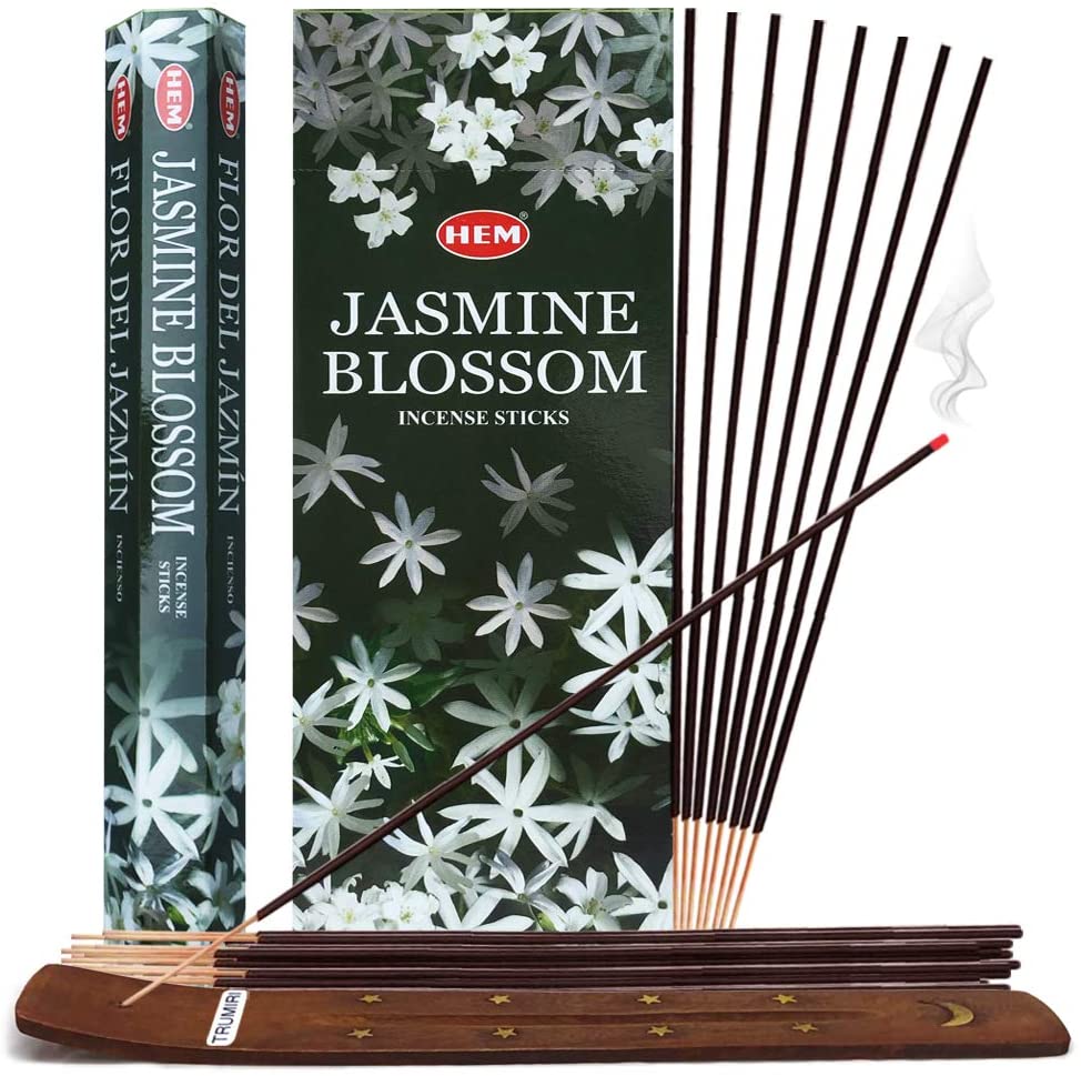 Jasmine Blossom Incense Sticks And Incense Stick Holder Bundle Insence