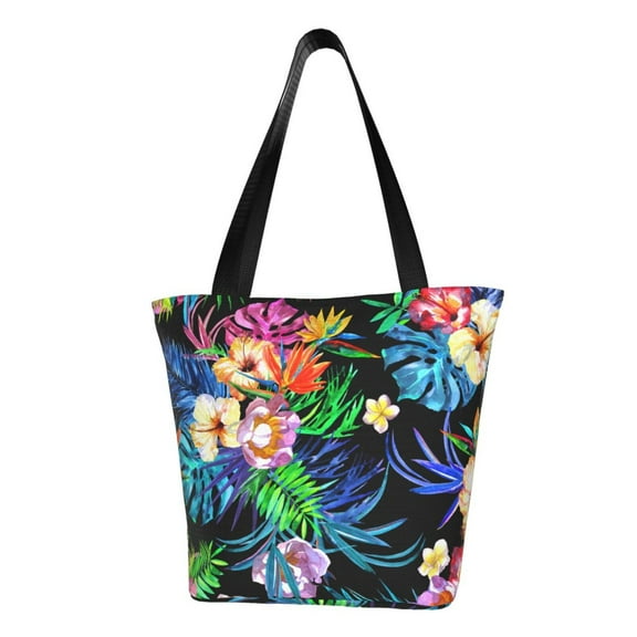 Xecao Colorful Flowers for Tote Bag for Women -Tote Shoulder Bag with A Little Pocket Inside, Perfect for Travel and Work.