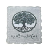 Tree of Life “Be Still and Know” Psalm 46:10 Quilted 50" x 60" Throw Blanket – Inspirational Christian Home Décor Gift
