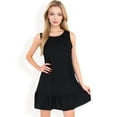 thumbnail image 7 of Women's Sleeveless Ruffle Hem Textured Shift Dress- Black,Small, 7 of 7