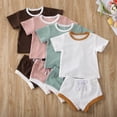 thumbnail image 6 of Seyurigaoka Seyurigaoka Infant Baby Clothes Short Sleeve Tops T-shirt and Shorts Pants Ribbed Outfits, 6 of 6