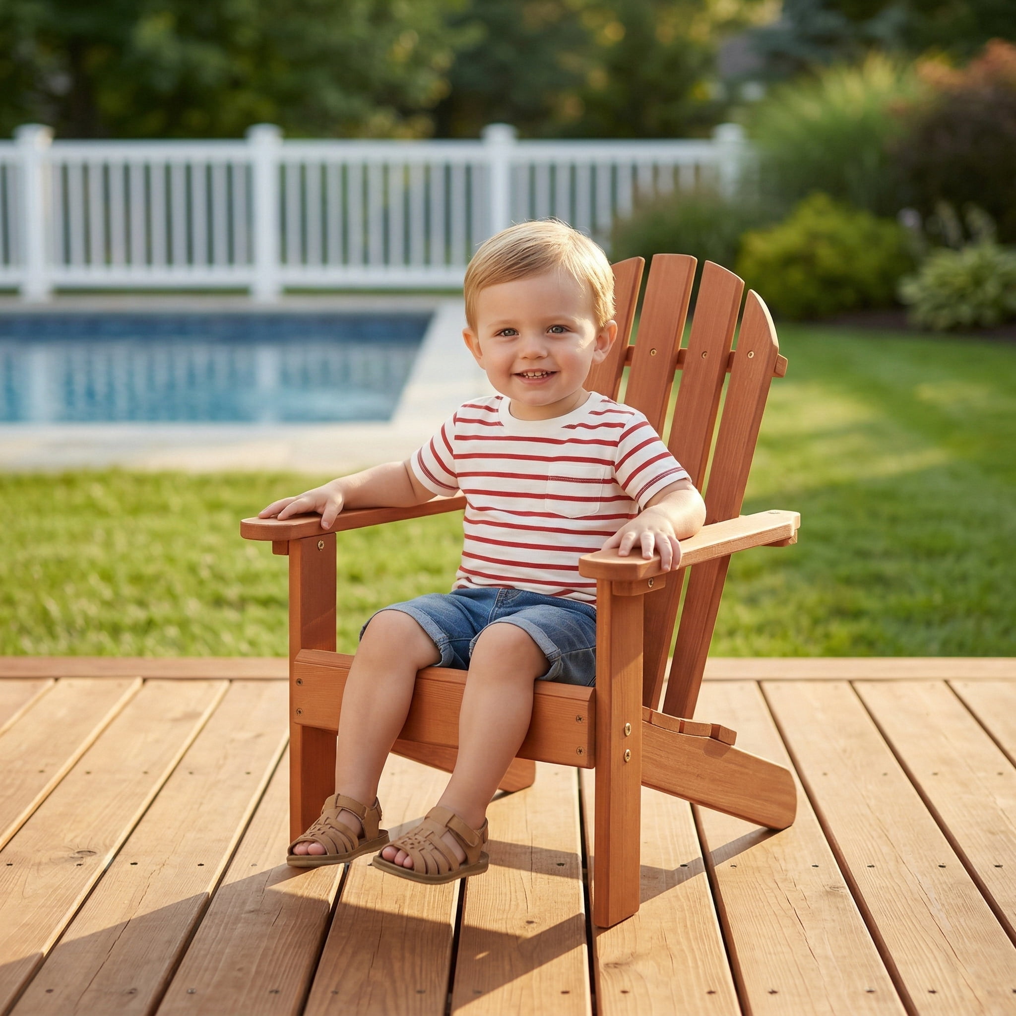 NOBOLEA Solid Wood Kids Adirondack Chair, Hemlock Outdoor Beach & Camping Seat, Safe Indoor Playroom Furniture, Easy Assembly Gift for Ages 3-10