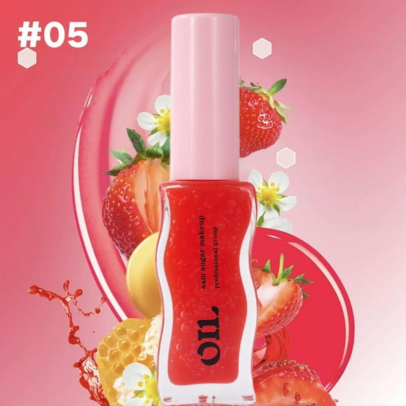 05#SAM SUGAR Fruit Honey Essence Lip Oil Lasting Moisturizing Diminish Lip Lines Lip Protector Transparent Pearlescent Lip Glaze