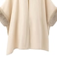 thumbnail image 4 of Women's Oversize Knit Cape Coat Thick Warm Hooded Poncho Collar Shawl Wrap Cardigan Cloak for Evening Beige-W Free Size, 4 of 8