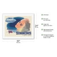thumbnail image 2 of Sleep Simmons the Famous Mattress (Dormez Simmons le Fameux Matelas) - Vintage Advertising Poster by Marcel Santi c.1950s - Fine Art Rolled Canvas Print 20in x 26in, 2 of 4