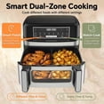 thumbnail image 5 of 1600W Dual Zone Air Fryer Oven,12.69QT with Divider,Nonstick & Dishwasher-Safe Basket,Match Cook Smart Finish to Roast,Recipes for Easy Cooking,Digital Touchscreen,Metal Sliver, 5 of 5