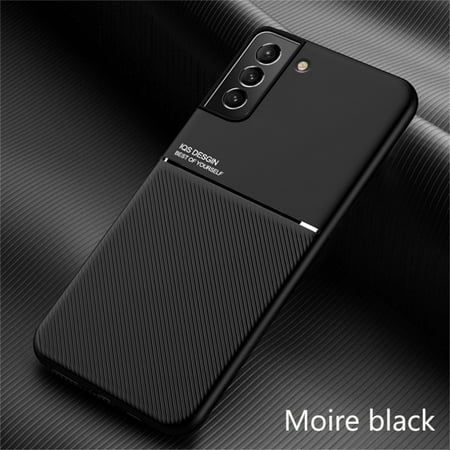 SaniMore for Samsung Galaxy S21 Case (6.2 inch 2021), Carbon Fibre Magnetic Case Built-in Car Mount Shock Absorption TPU Rubber Luxury Hybrid Cover for Samsung Galaxy S21 5G, Black