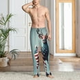 thumbnail image 4 of Mens Pajama Pants Bottoms with Pockets - USA Flag-Wrapped Deer Comfy Mens Pj Pants, Soft Men Lounge Pants, 4 of 5