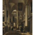 thumbnail image 2 of Emanuel de Witte 15x17 Gold Ornate Wood Frame and Double Matted Museum Art Print Titled - Interior of a Protestant Gothic Church with Motifs from the Oude and Nieuwe Kerk in Amsterdam (1660, 2 of 4